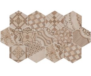 Gresie Gresie / Faianta CLAYS Earth/Sand/Shell Hexagon 21x18,2 cm