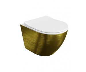  Vas WC Suspendat SOFI Slim Gold Periat, Rimless, 36.5x49 cm, Capac Duroplast Soft-Close